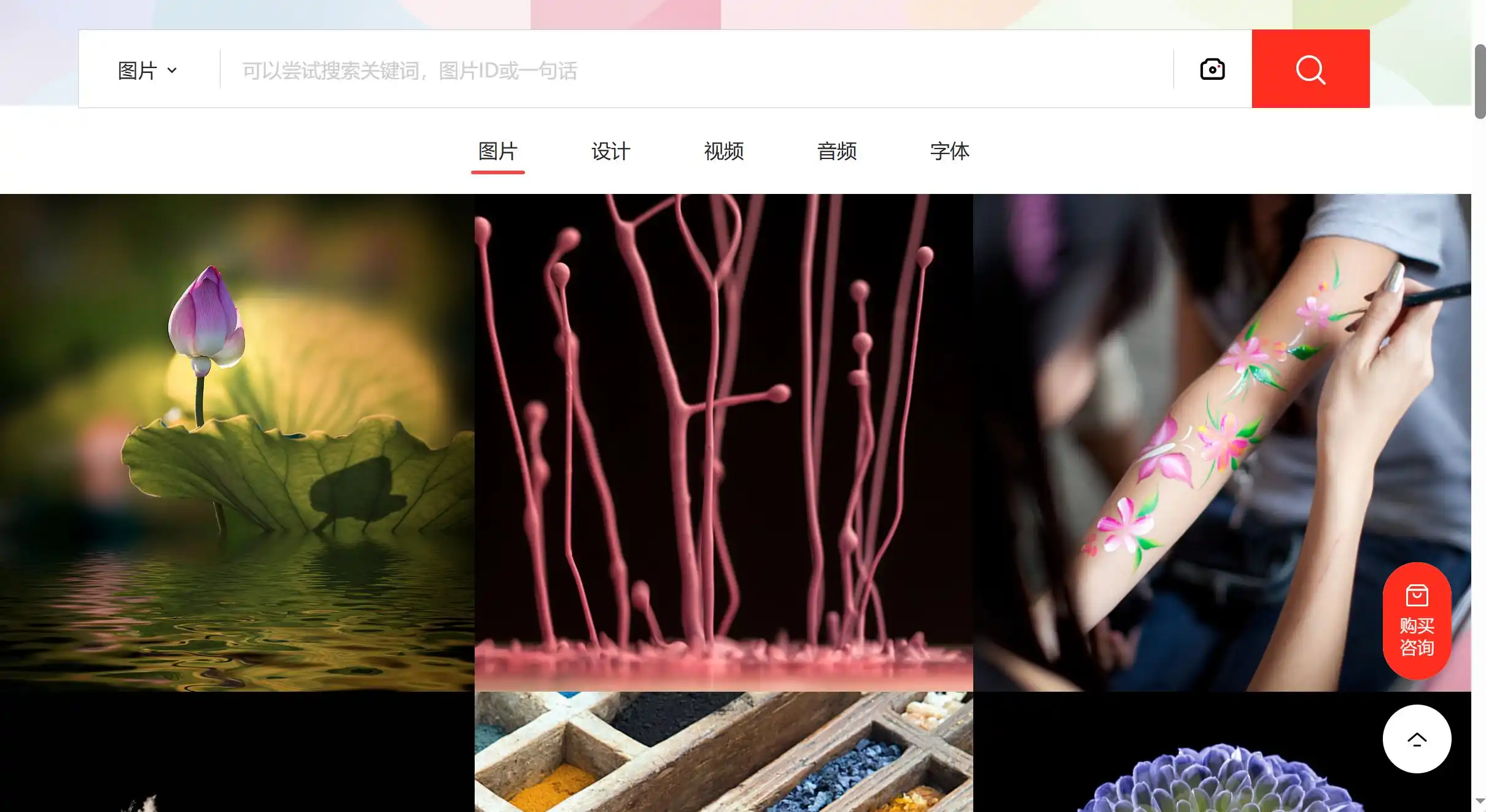 视觉中国视频图片素材库官方网址首页示例图展示