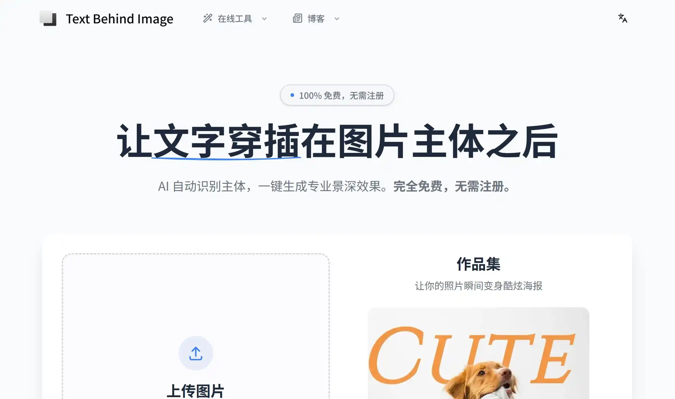 文字穿插图片制作官方网站首页示例图展示