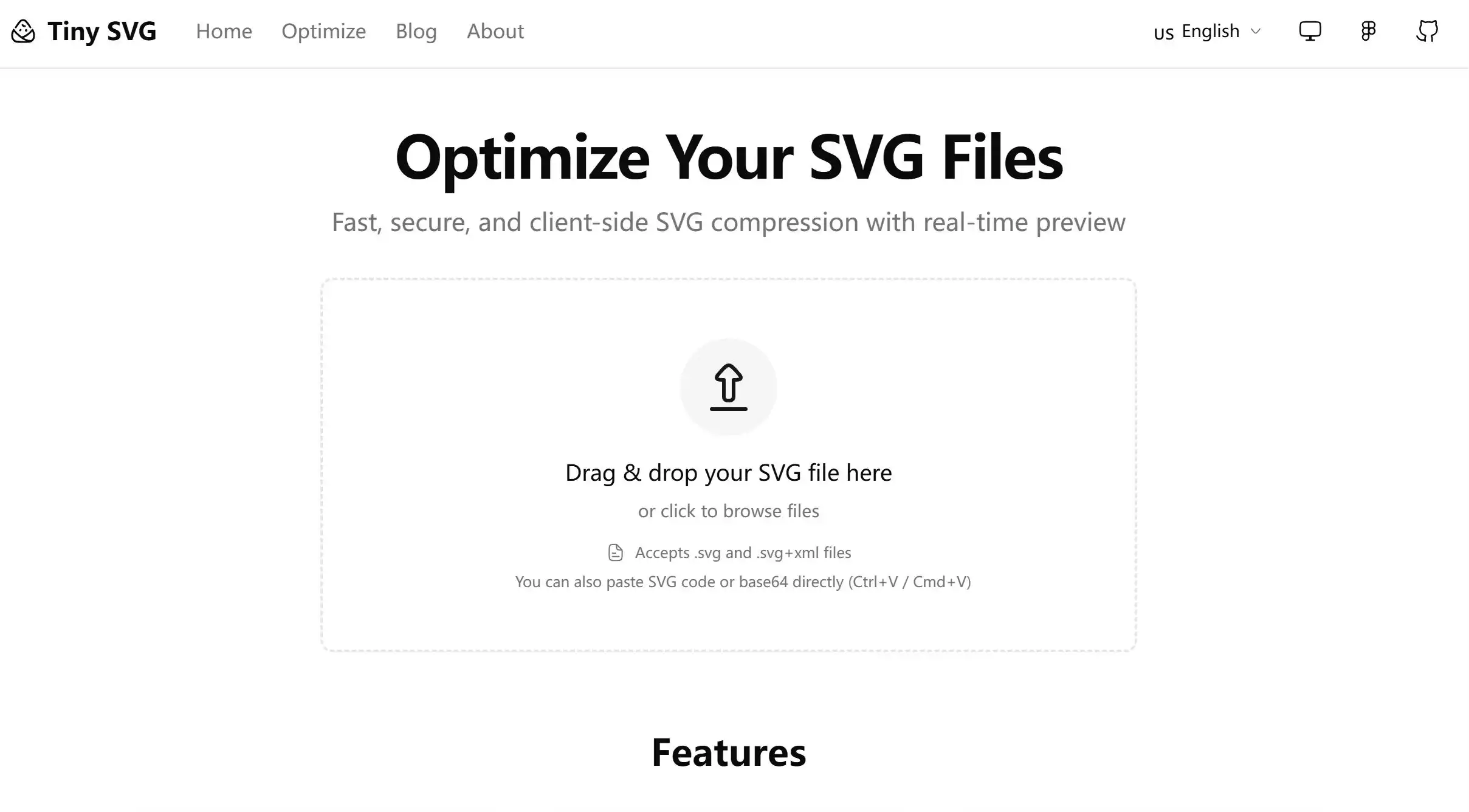图片压缩工具Tiny SVG官方网站首页示例图展示