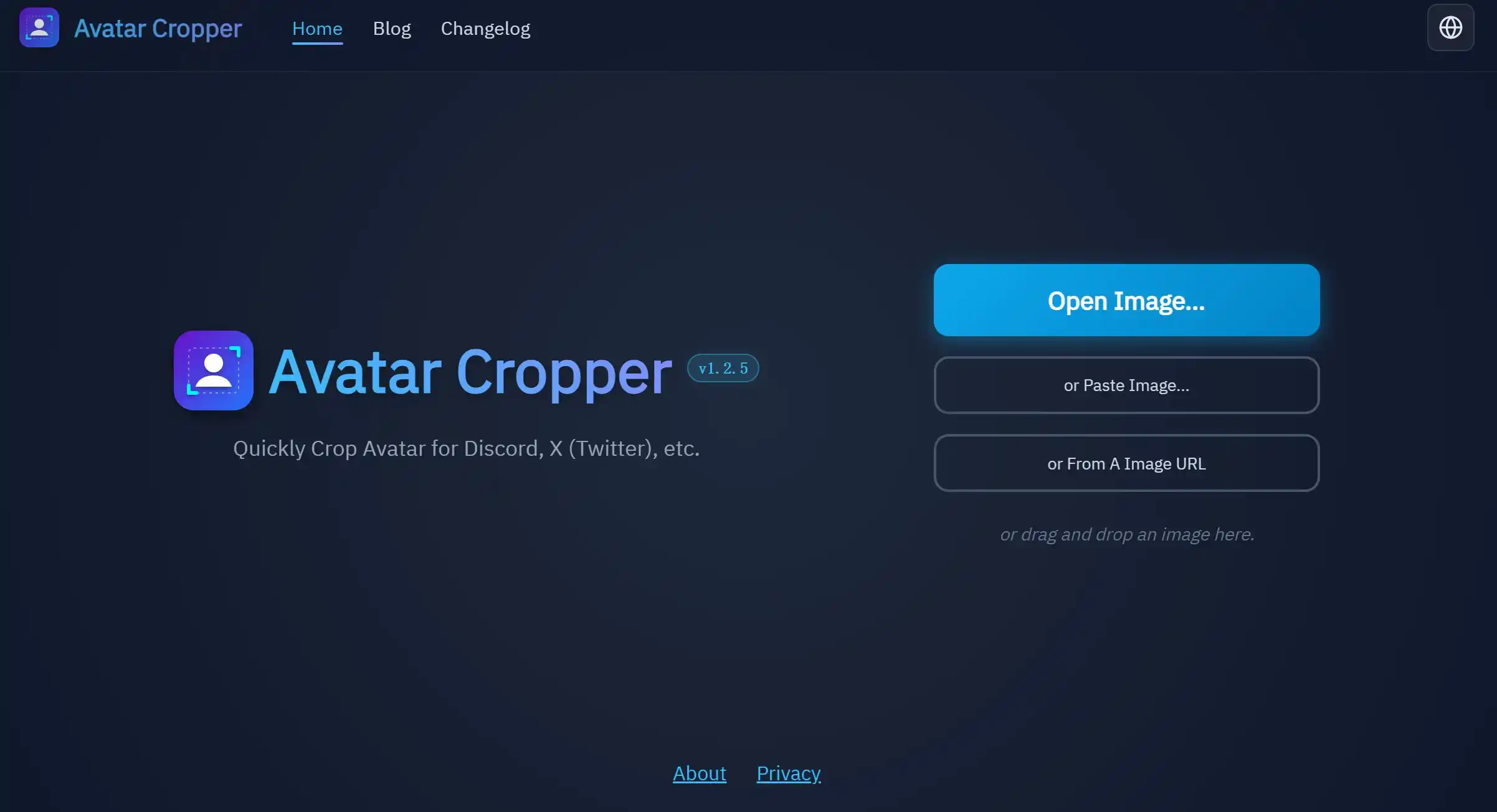 Avatar Cropper头像图片裁剪工具官方网站首页示例图展示