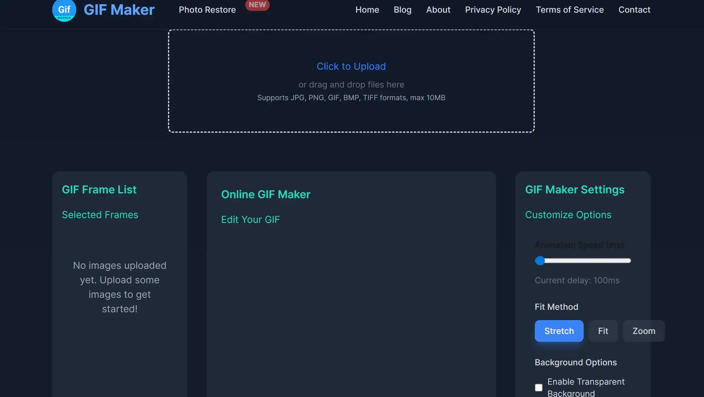 GIF制作工具GIF Maker Free官方网站首页示例图展示
