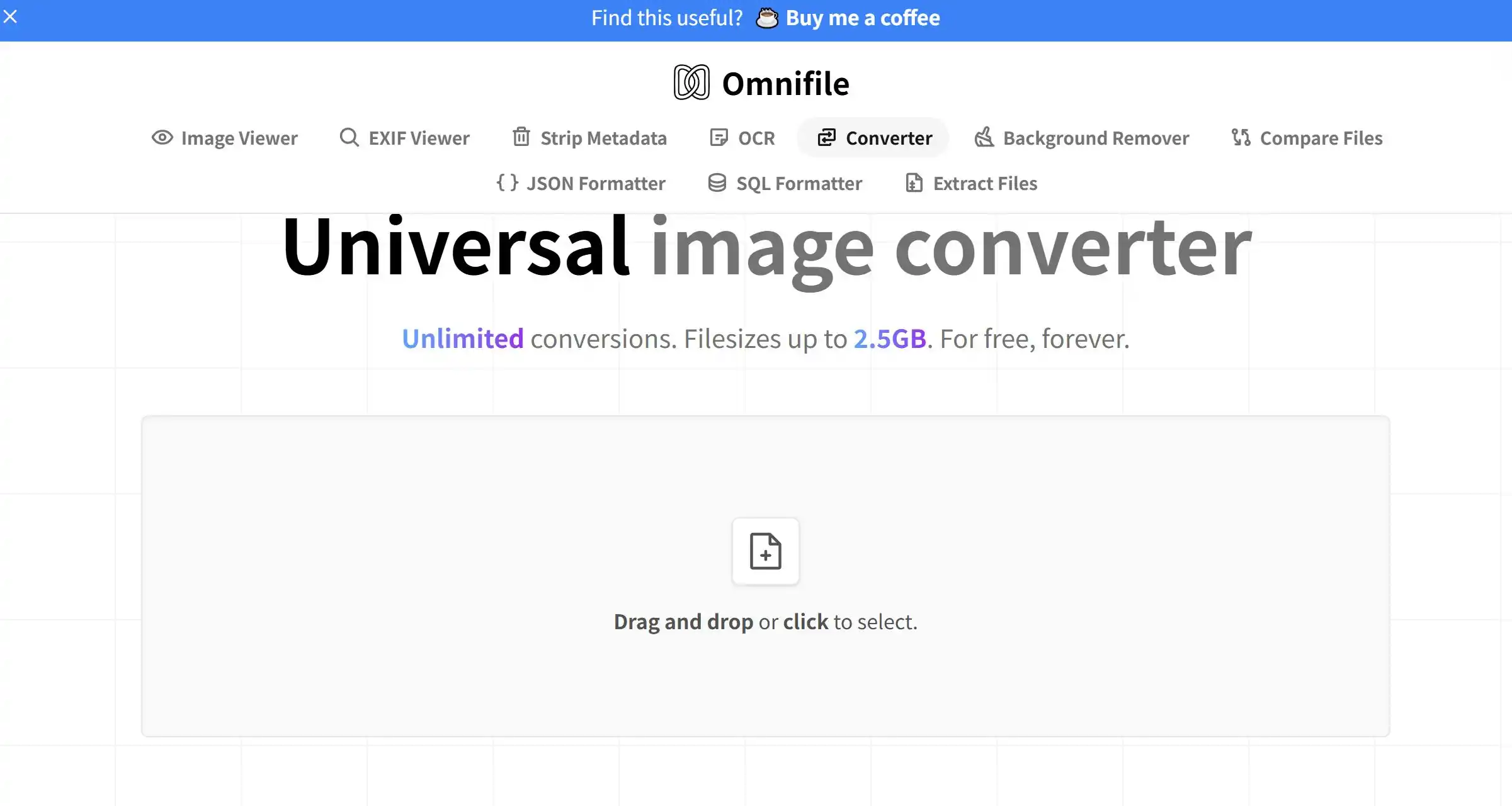 Omnifile免费图片在线工具首页示例图展示